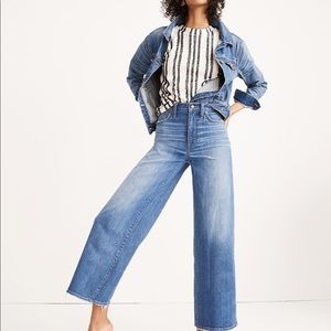 Madewell High Waist Wide Leg Crop Denim Pants